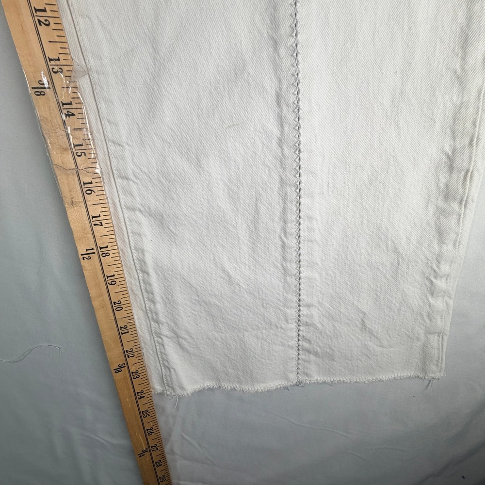 Pilcro and the Letterpress White Wide Leg Jeans High Rise Ladder Stitch Size 27 - Picture 4 of 13